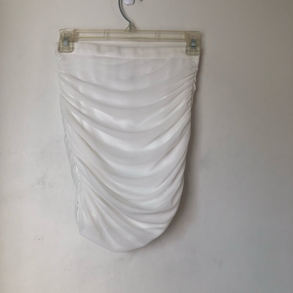 Princess Polly Beacon White Mesh Ruched Bodycon Mini Skirt 4 - Picture 8 of 8